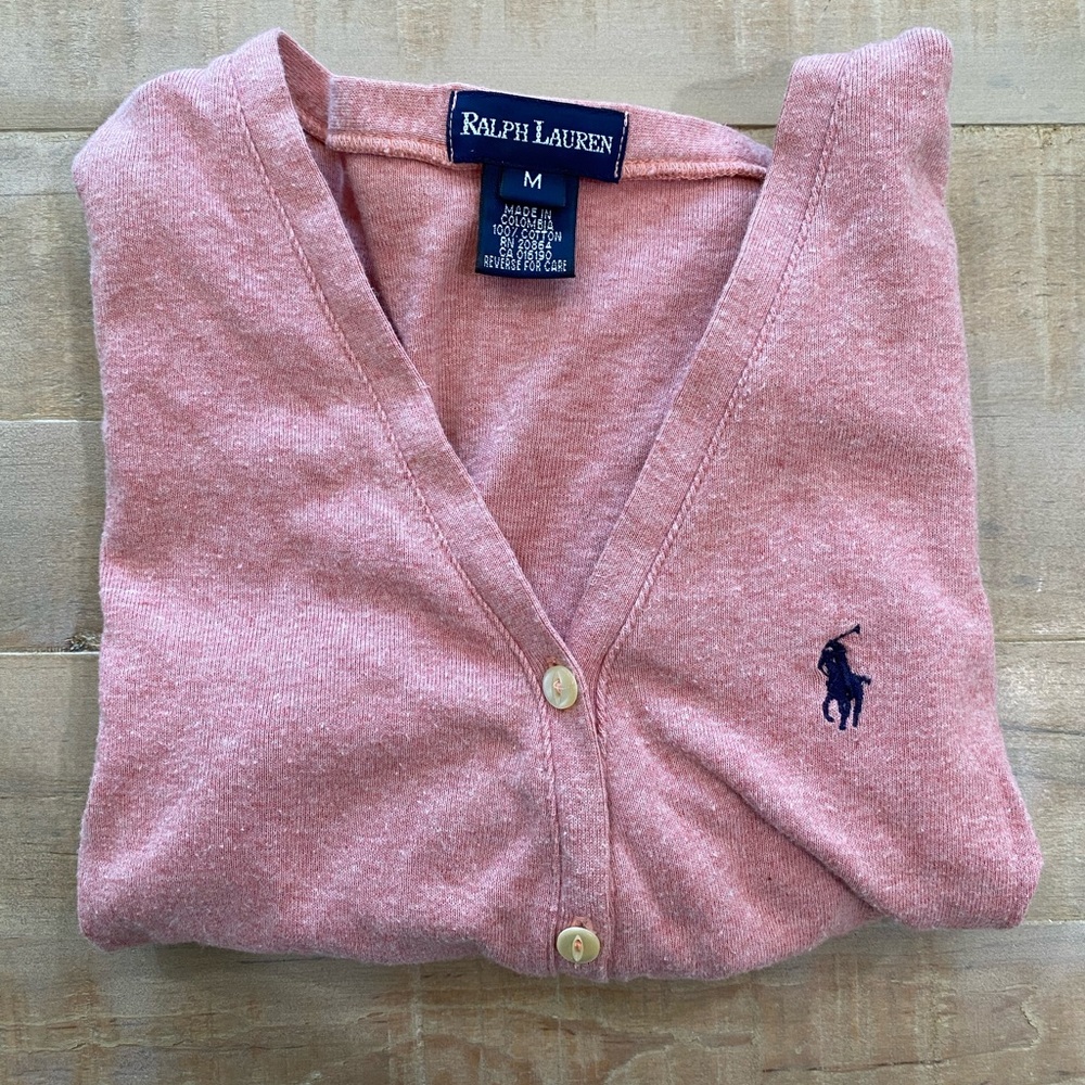 Ralph Lauren girls Maeve pink button down sweeter cardigan